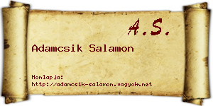 Adamcsik Salamon névjegykártya
